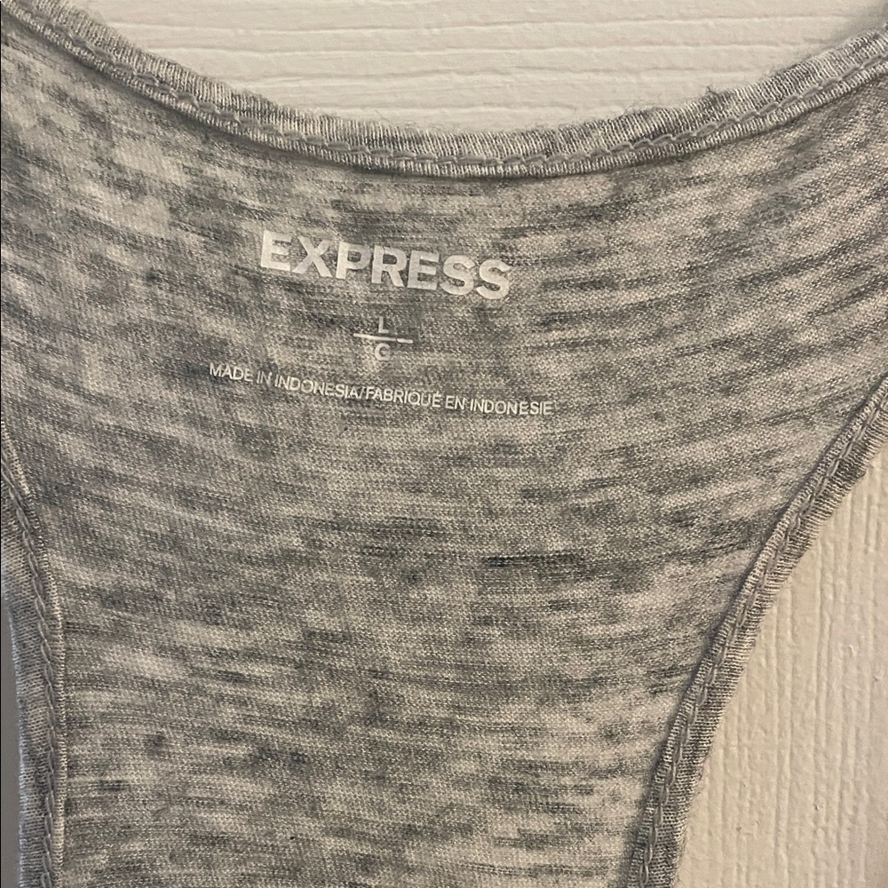 Express Gray and Gold Sequin Tank Top - Picture 2 of 3